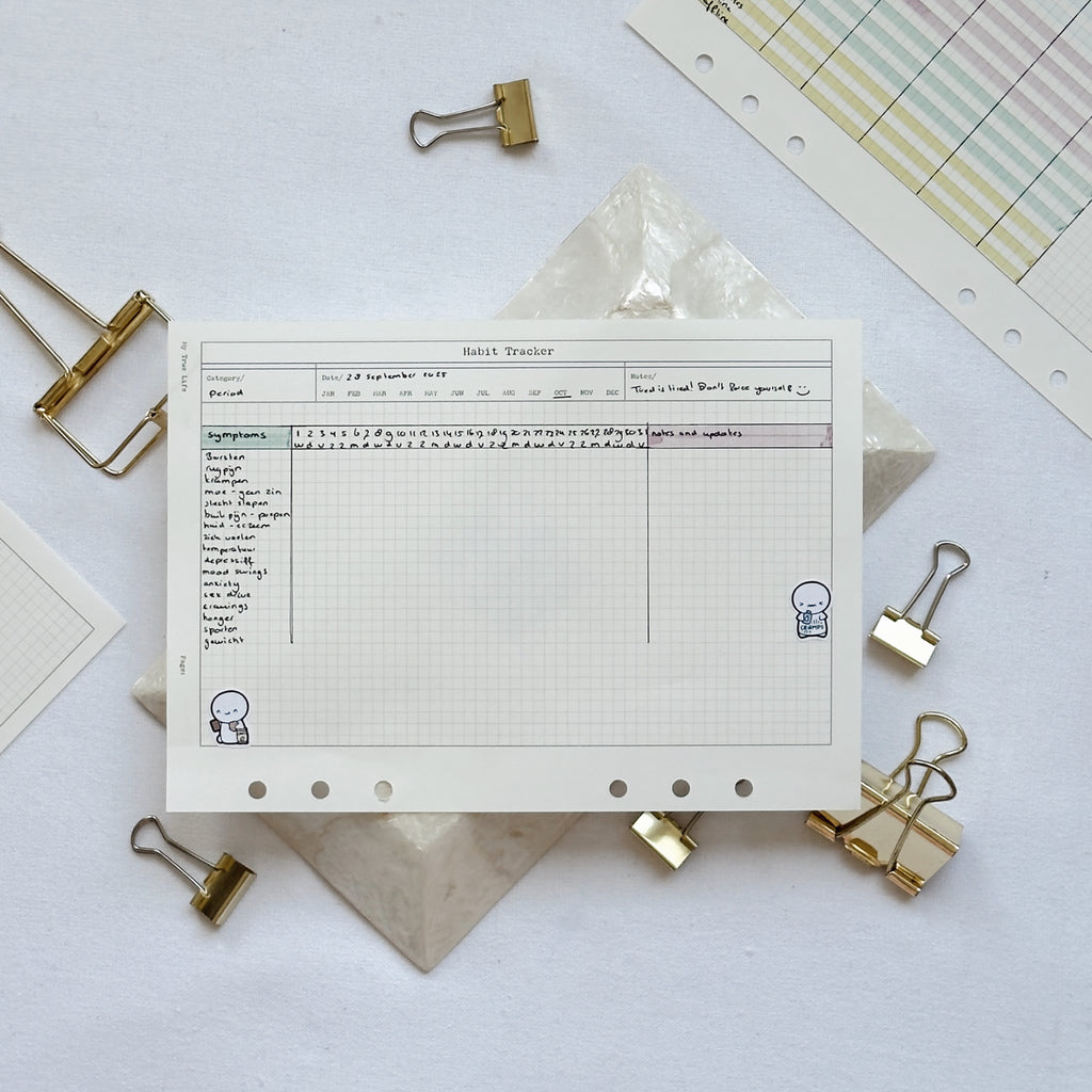Habit Tracker Ring Binder Insert