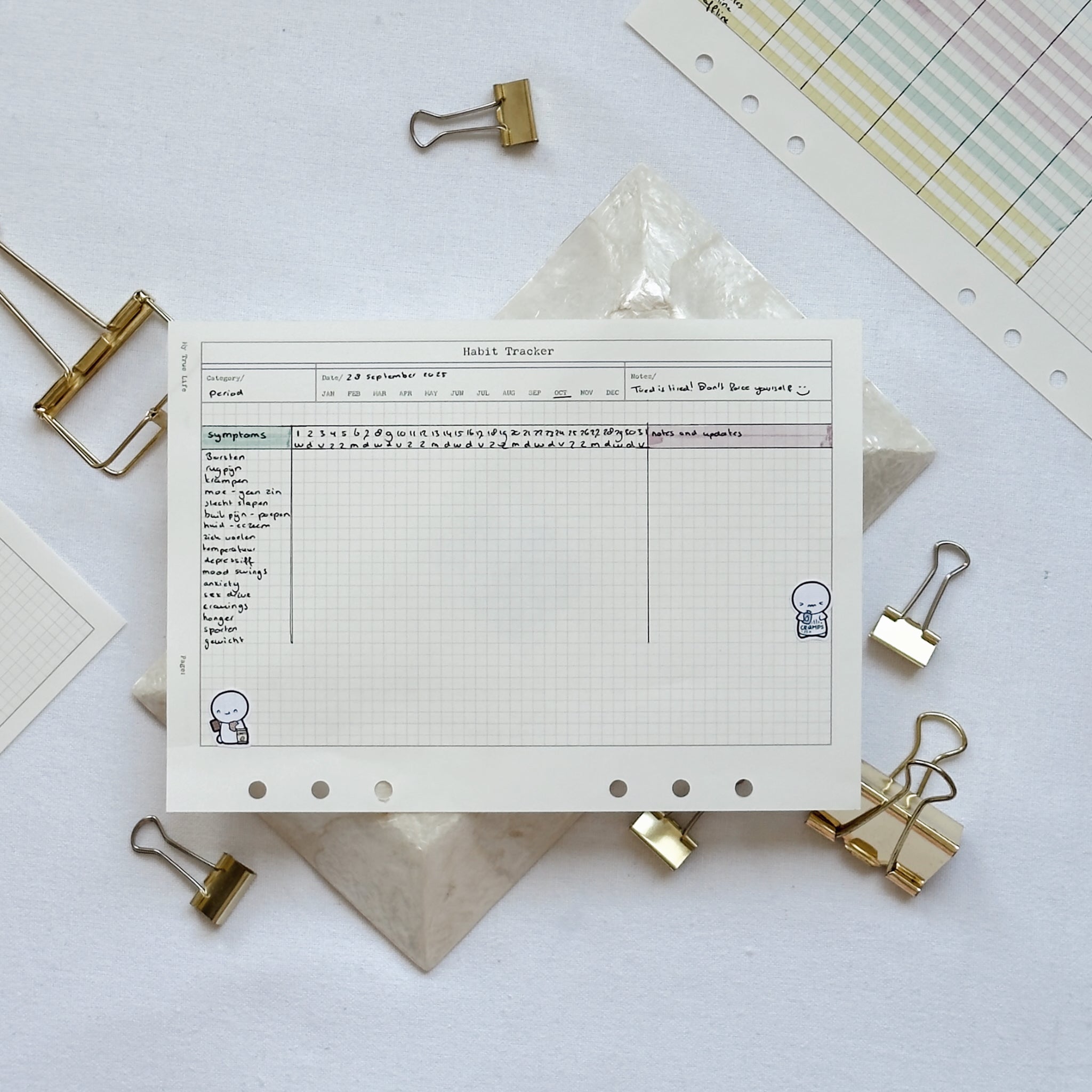 Habit Tracker Ring Binder Insert