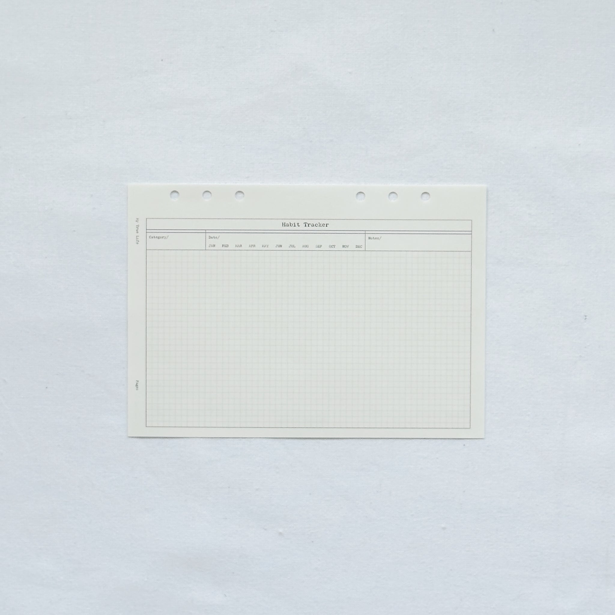 Habit Tracker Ring Binder Insert