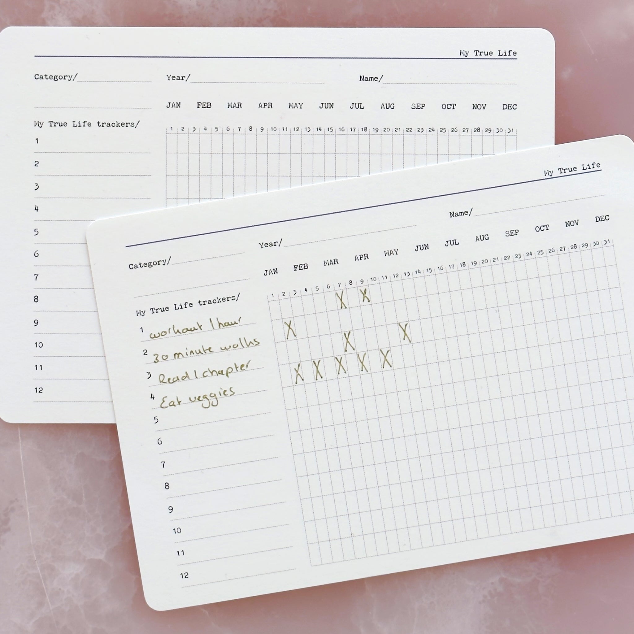 Monthly Habit Tracker Cards