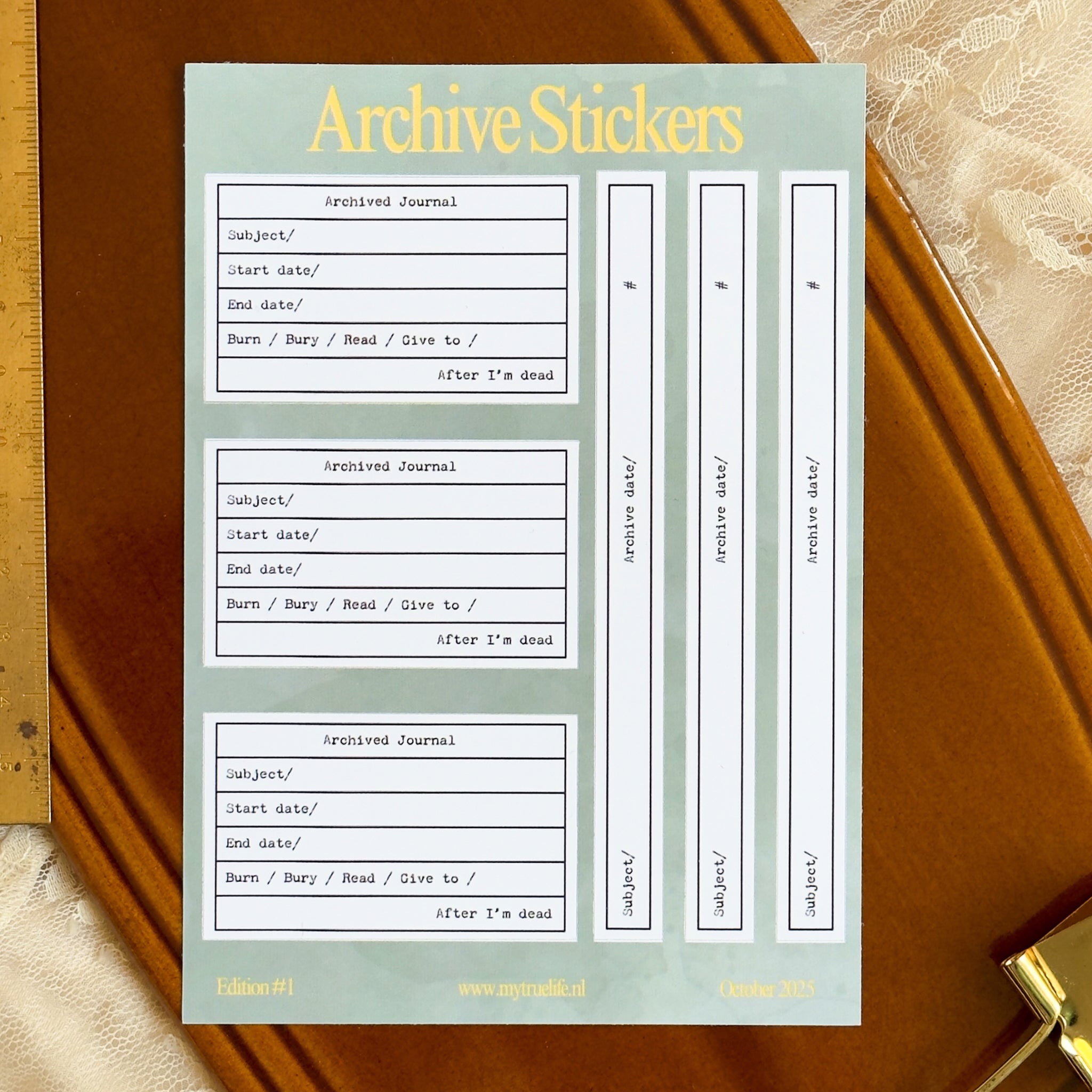 Journal Archive Stickers