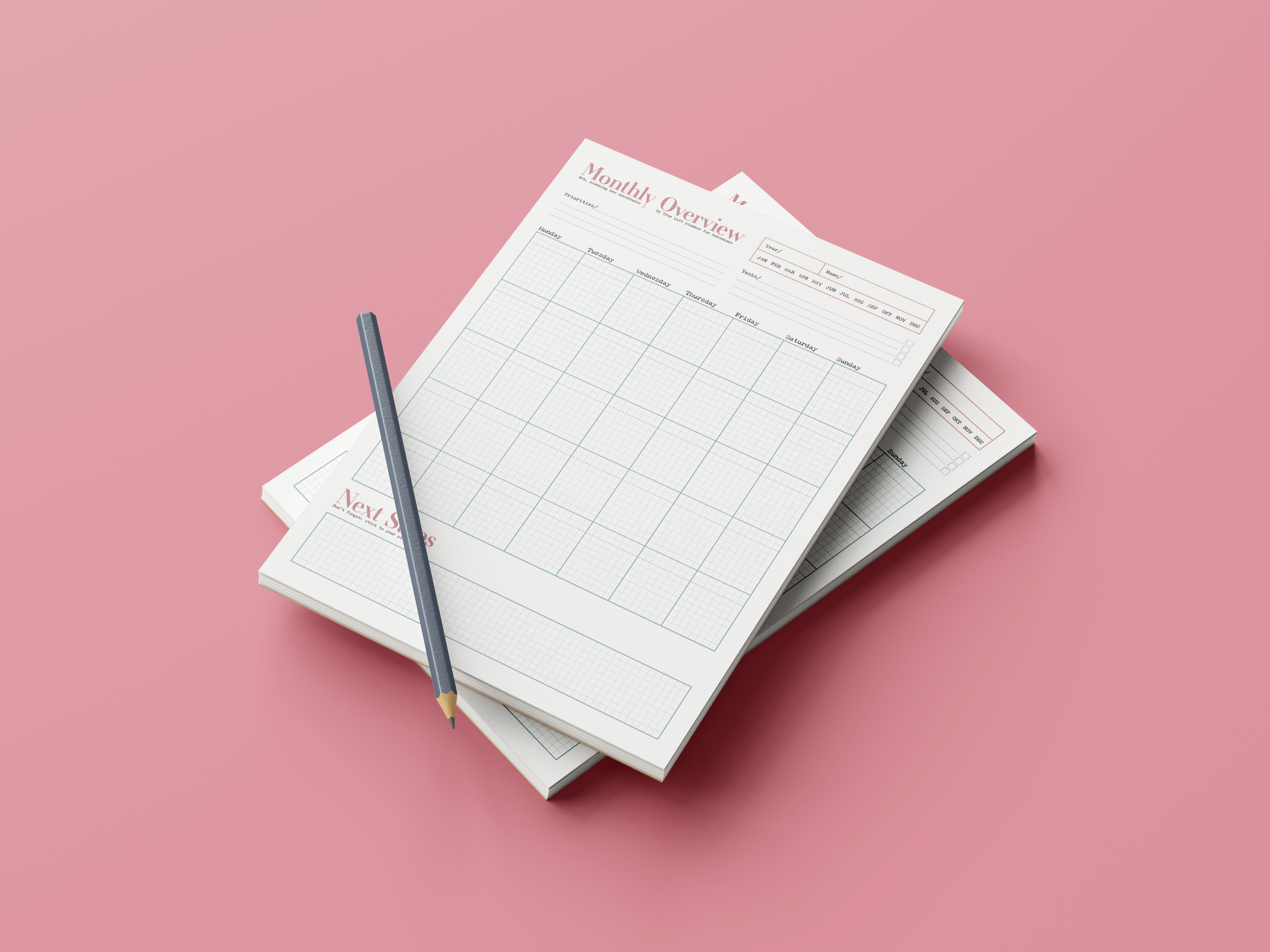 Monthly Planner Notepad A4