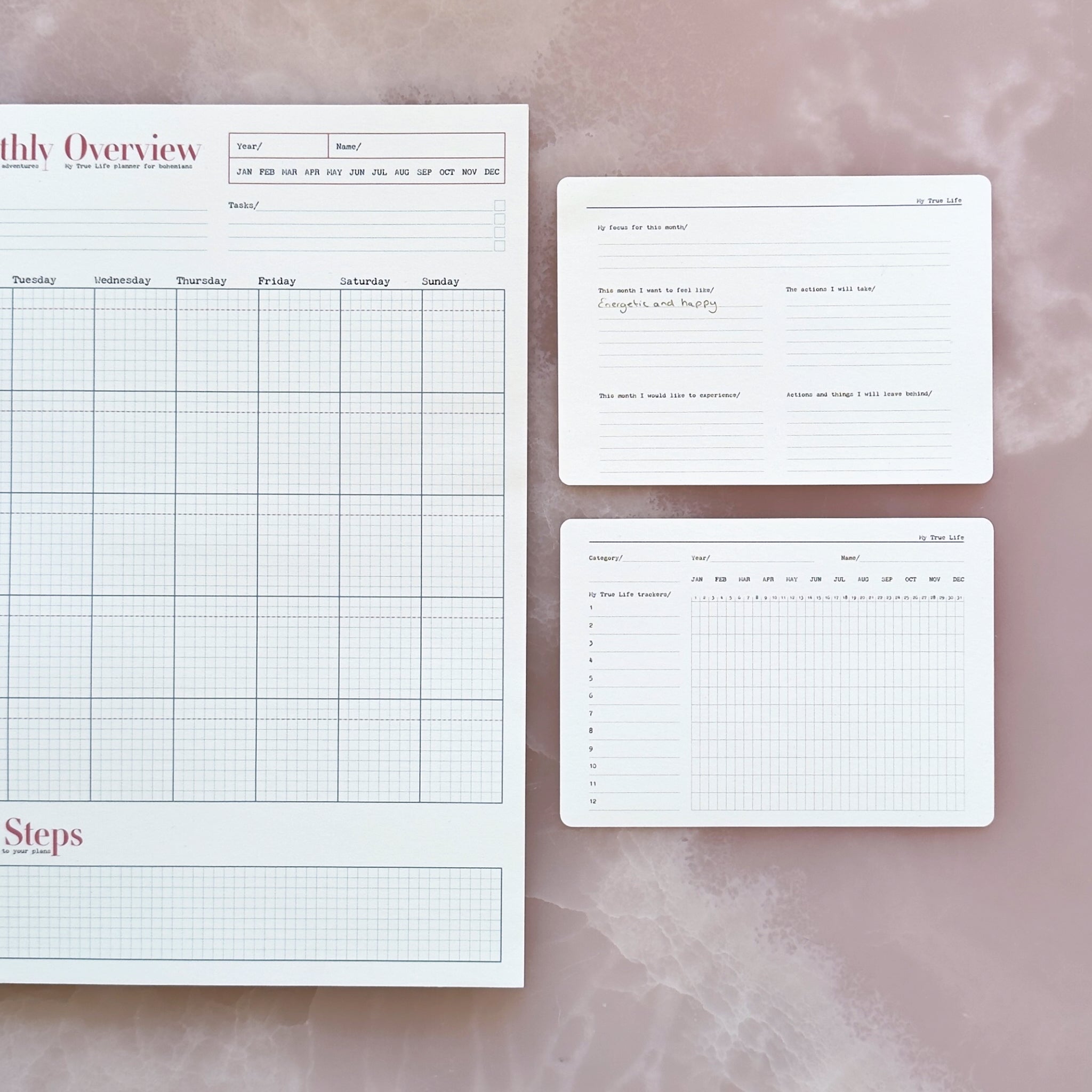 A4 Monthly Planner And A6 Habit Tracker Bundle