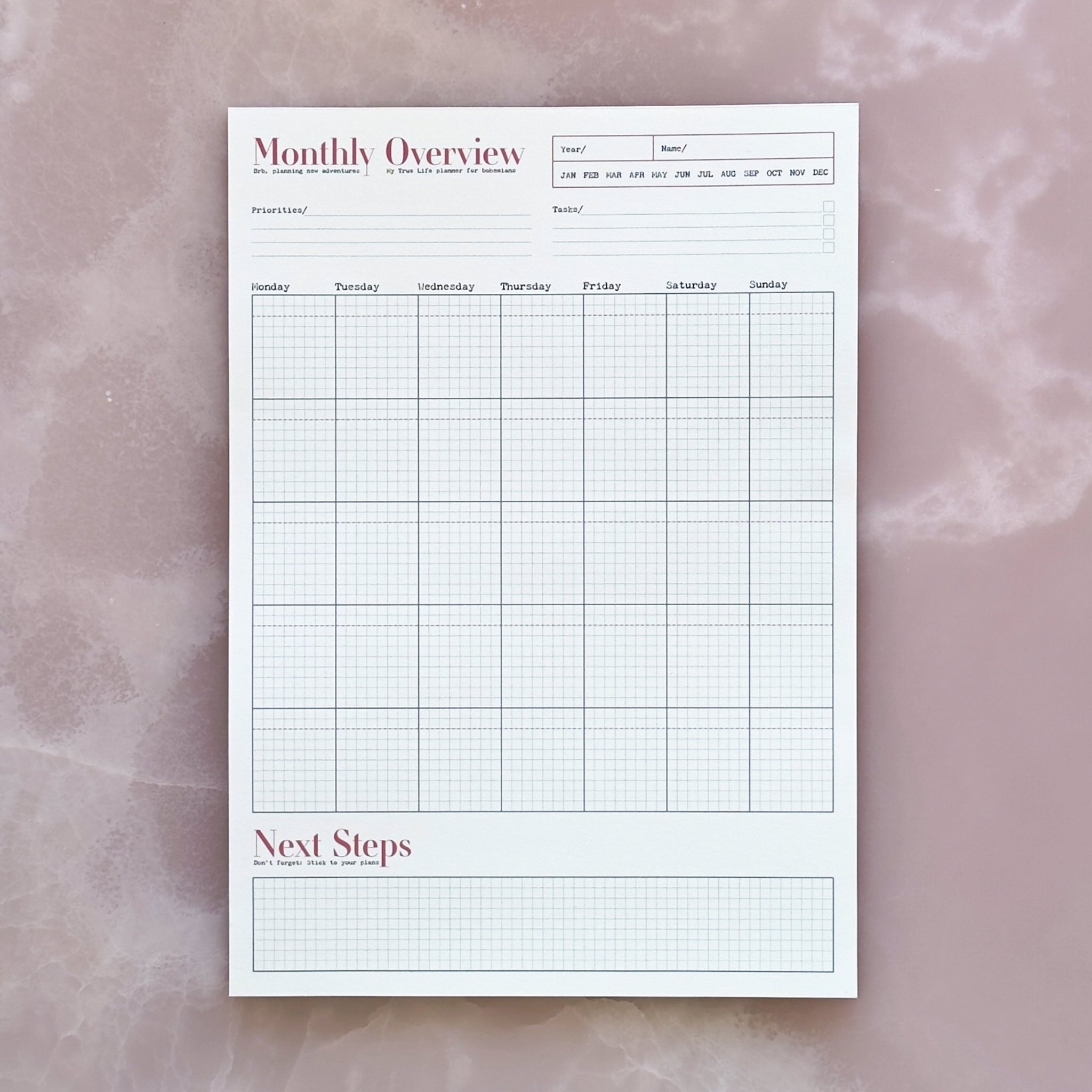 A4 Monthly Planner And A6 Habit Tracker Bundle