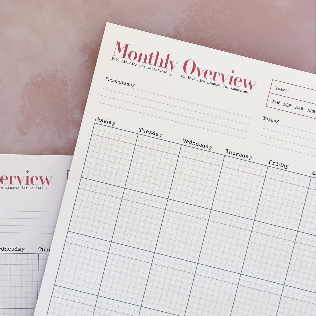 Monthly Planner Notepad A4