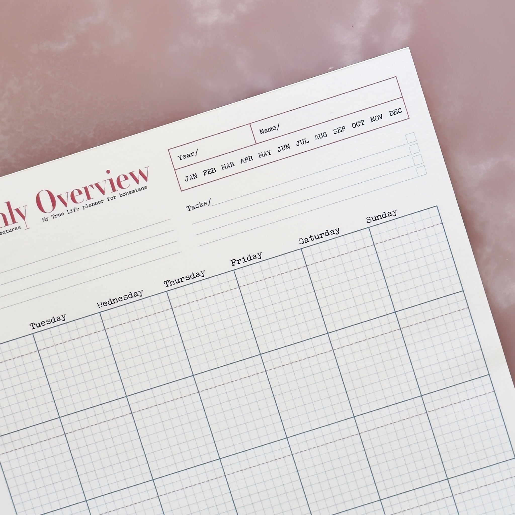 Monthly Planner Notepad A4