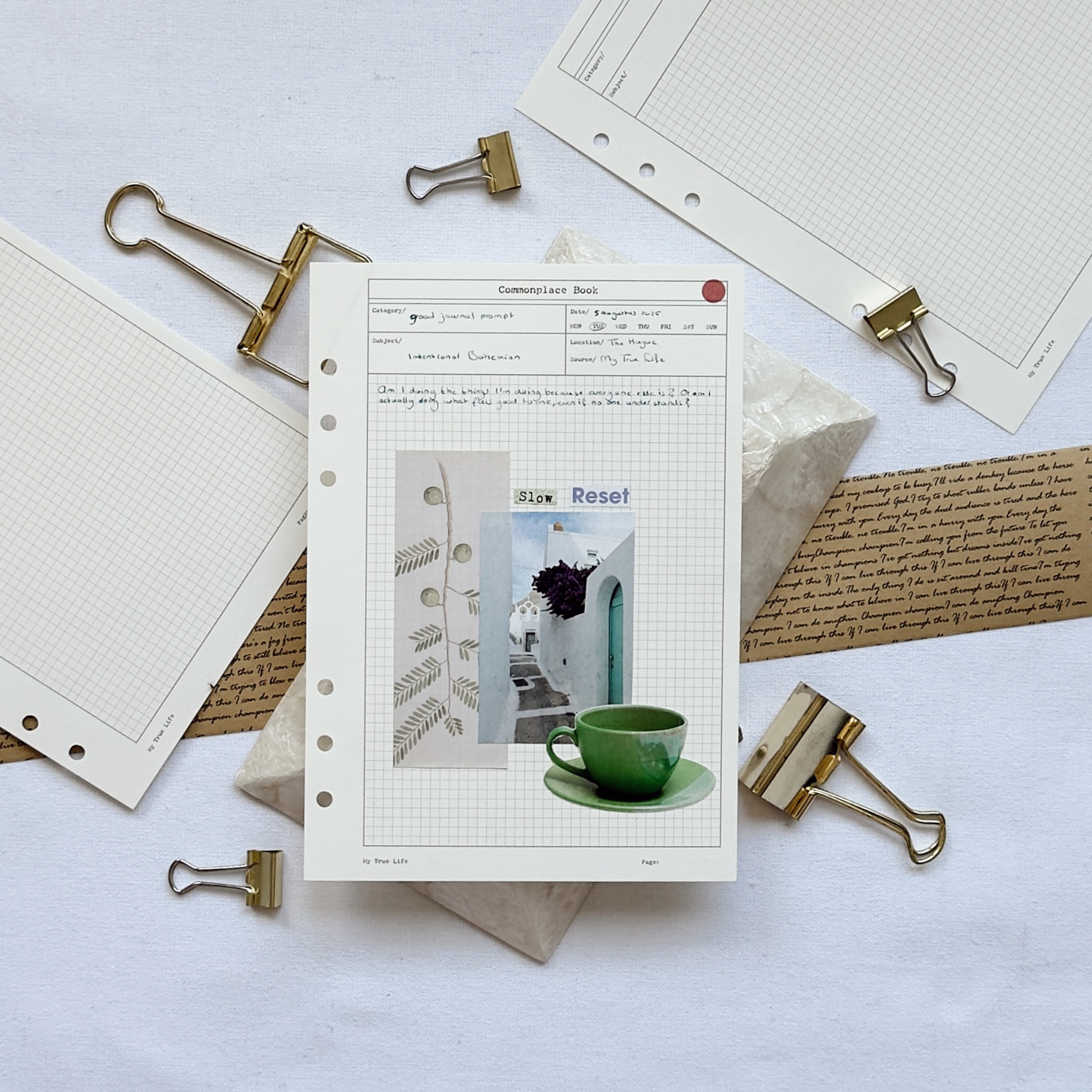 Commonplace Book Ring Binder Insert