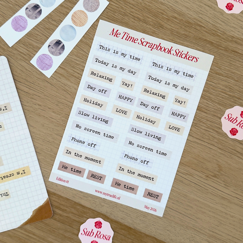 Scrapbook Word Stickers - Me Time