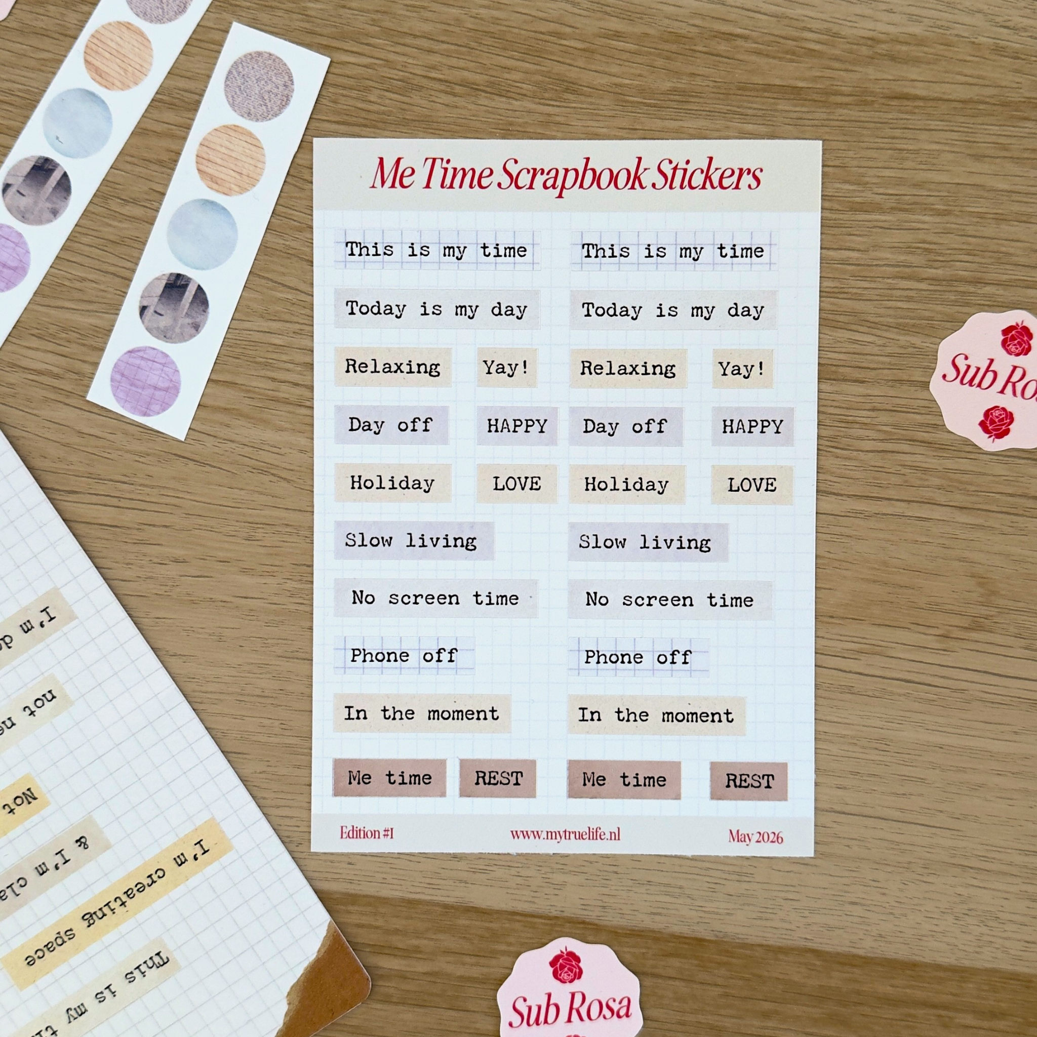 Scrapbook Word Stickers - Me Time