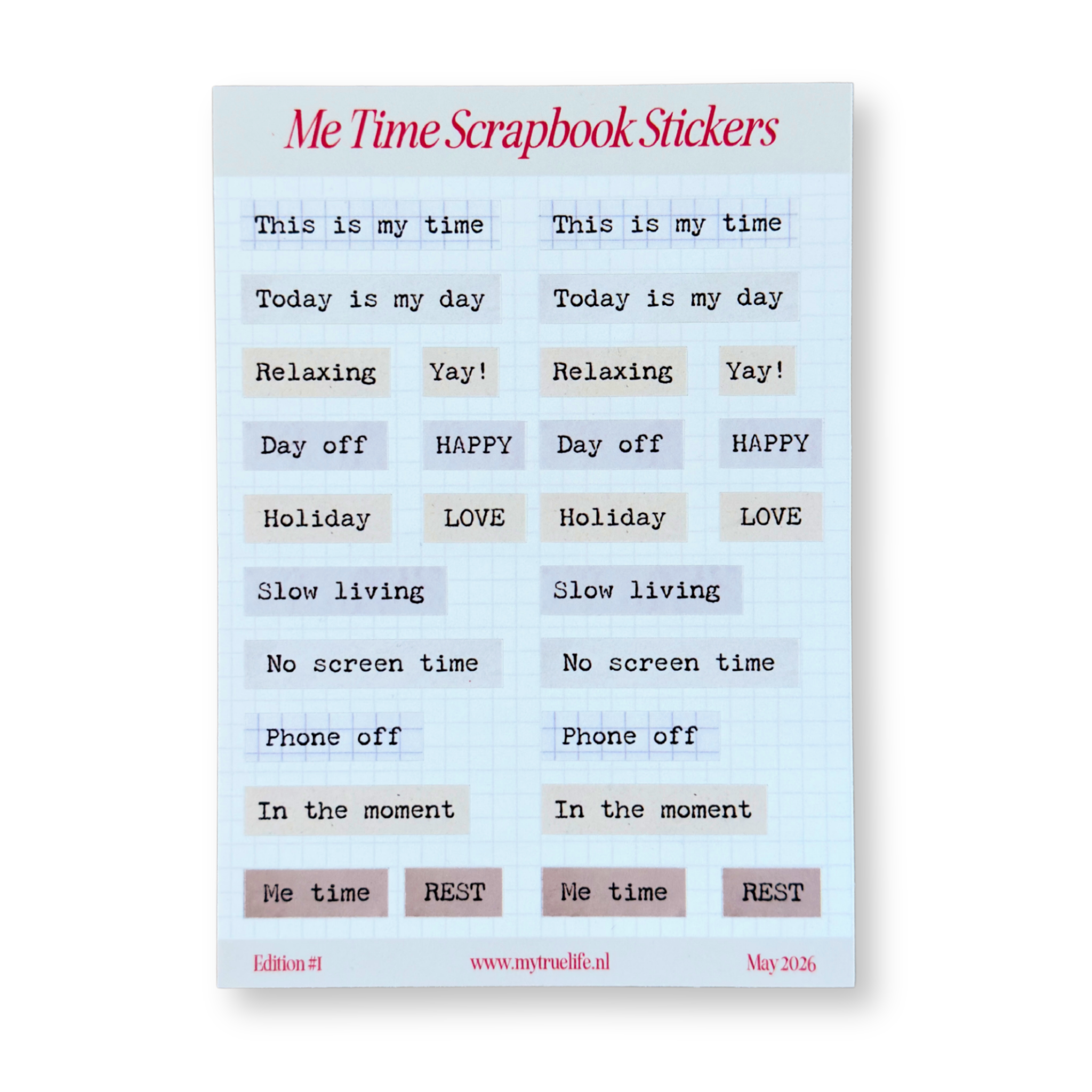 Scrapbook Word Stickers - Me Time